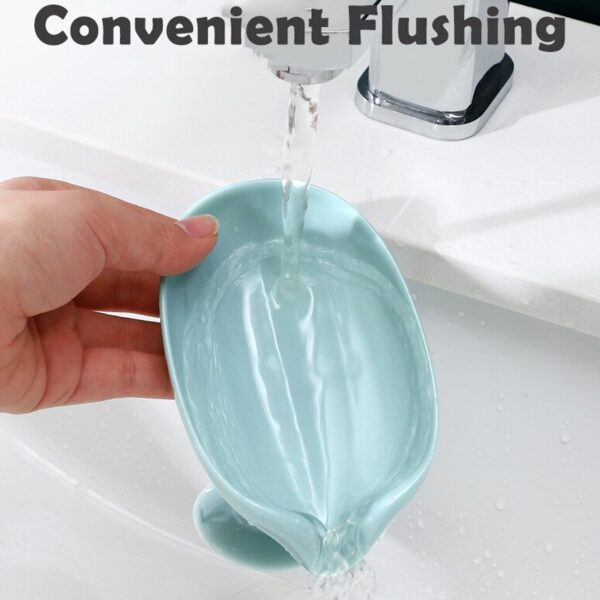 Self Draining Soap Holder for Bathroom and kitchen – Leaf Shape Sabundani (1 Pc) - Image 6