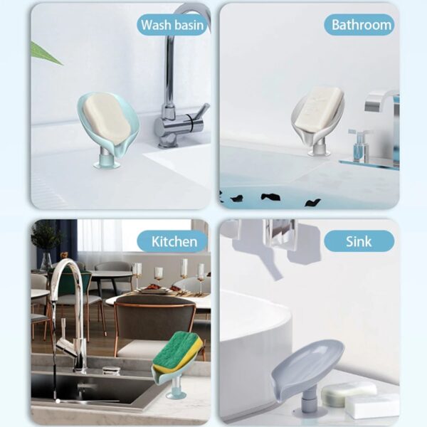 Self Draining Soap Holder for Bathroom and kitchen – Leaf Shape Sabundani (1 Pc) - Image 5