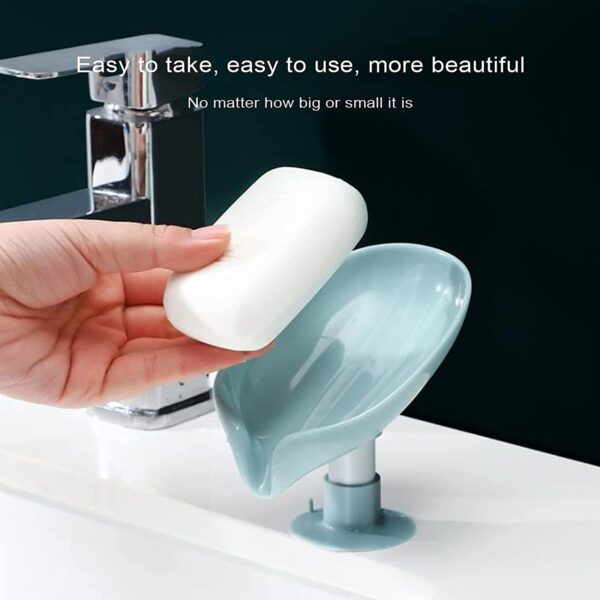 Self Draining Soap Holder for Bathroom and kitchen – Leaf Shape Sabundani (1 Pc) - Image 4