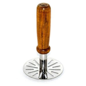 JEM Stainless Steel Potato Masher – Pav Bhaji Masher with Wooden Handle