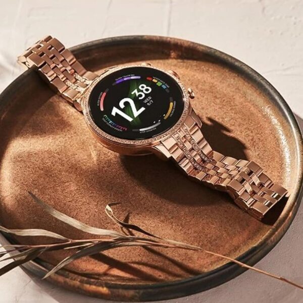 JEM Gen 9 BT Calling Smartwatch with Rose Gold & Diamond Strap – HD Display, Always-On, Wireless Charging - Image 3